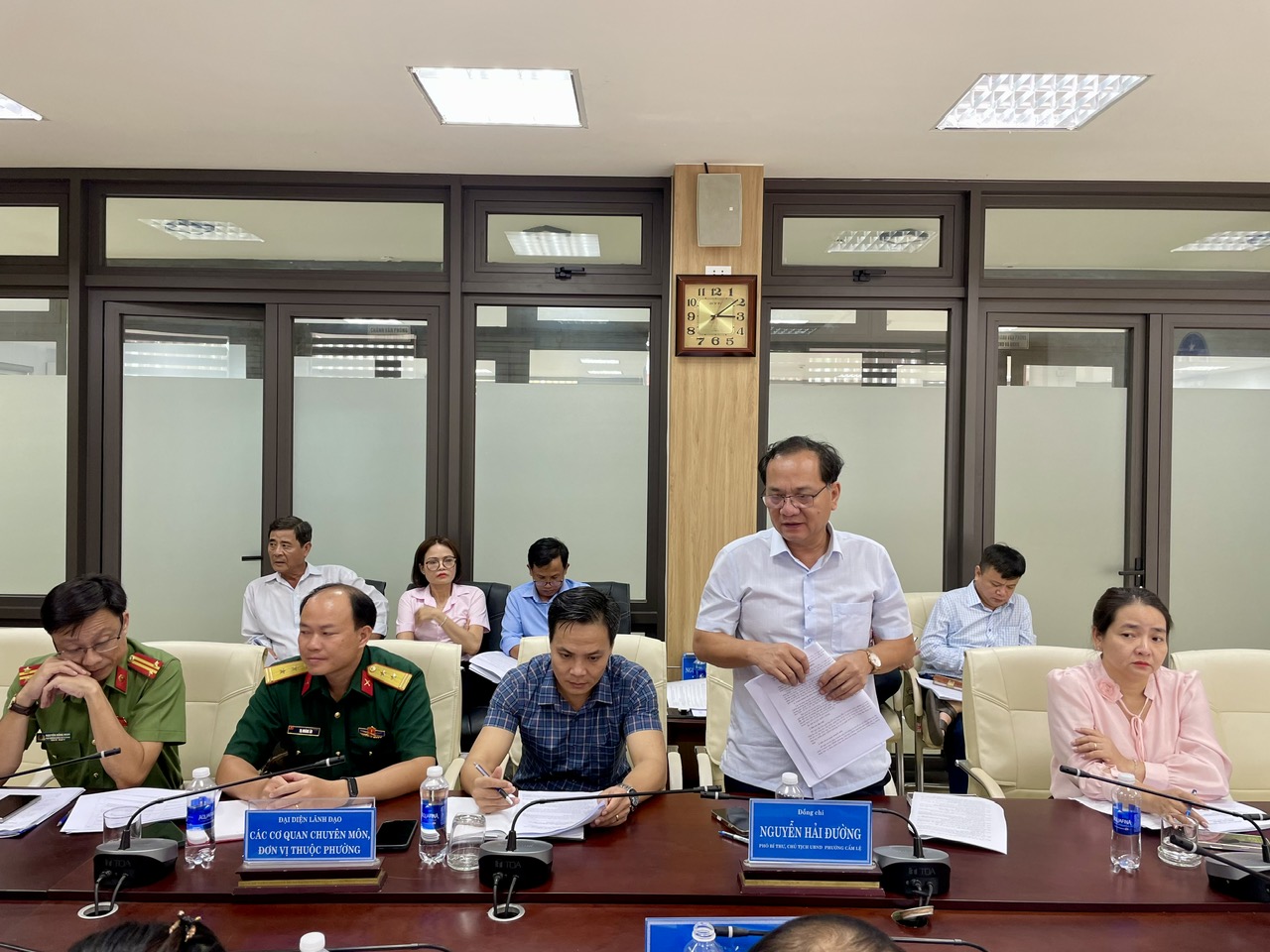 Ông Nguyễn Hải Đường - Chủ tịch UBND phường Cẩm Lệ phát biểu tiếp thu và trả lời các ý kiến của Đoàn giám sát